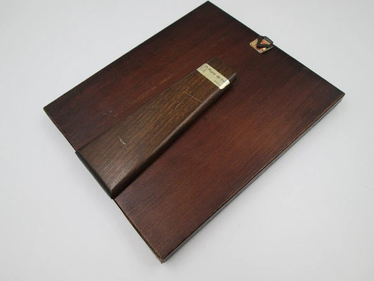 Icono bizantino rectangular Virgen con Niño. Plata de ley y baño oro. Marco madera. Italia