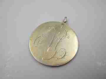 Immaculate Conception medal with cherubs. Vermeil sterling silver. 1930's