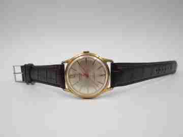 Incitus. Stainless steel & gold plated. Manual wind. Strap. 1960's. Swiss