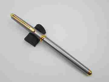 Inoxcrom Sakyo Riviera. Steel & 23k gold plated details. Golden nib. Spain. 1989