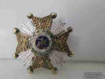 Insignia solapa. Premio Constancia Militar. San Hermenegildo