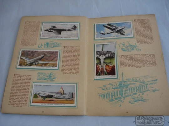 International air liners. John Player. 1940's. 50 colour stickers