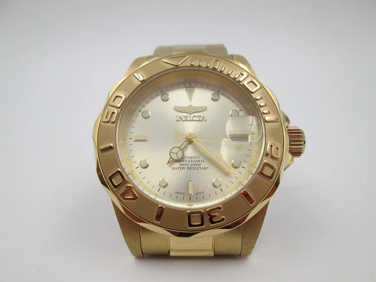 Invicta Pro Diver 9010. Acero inoxidable dorado. Automático. Calendario. Estuche