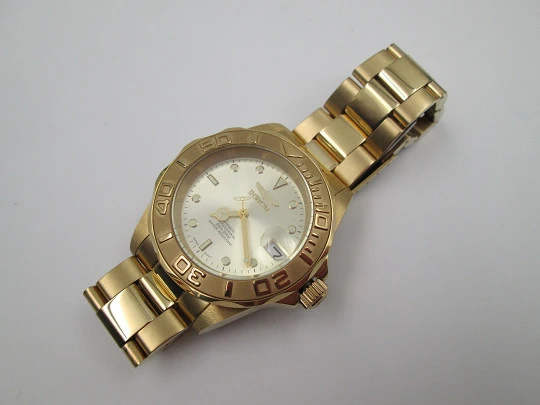 Invicta Pro DIver 9010. Golden stainless steel. Automatic. Calendar. Bracelet. Original box