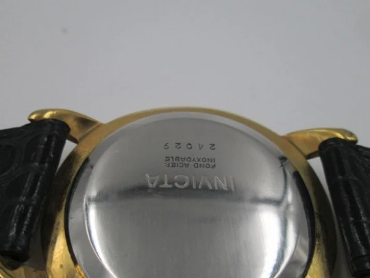 Invicta. Steel & gold plated. Manual wind. Seconds hand. 1950's. Swiss