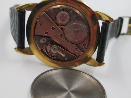 Invicta. Steel & gold plated. Manual wind. Seconds hand. 1950's. Swiss