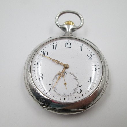 Iwc Art Nouveau Pocket Watch Sterling Silver Zurich 1907 El