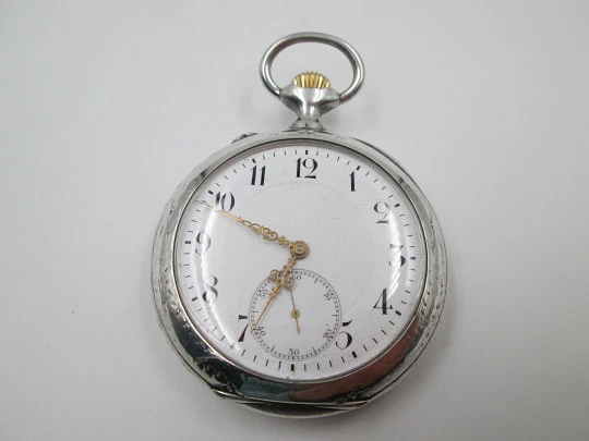 IWC Art Nouveau pocket watch. Sterling silver. Zurich, 1907. High relief