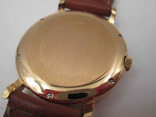 IWC Portofino men's wristwatch. 18k yellow gold. White dial. Leather box. Swiss. 2004