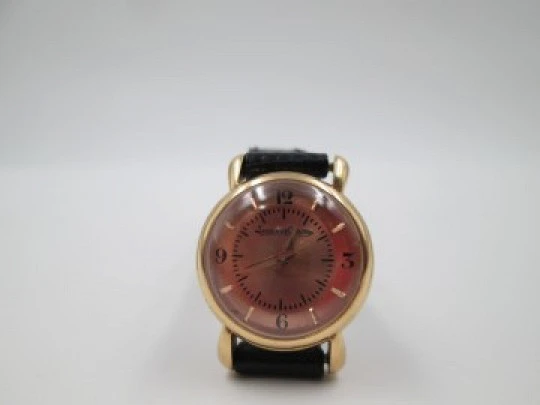 Jaeger LeCoultre Duoplan. Manual wind. 1940's. 18k yellow gold