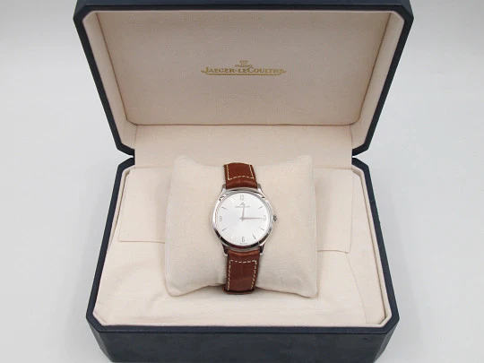 Jaeger-LeCoultre Master Control Ultra Thin 1000 hours. Cuerda manual. Acero. Correa