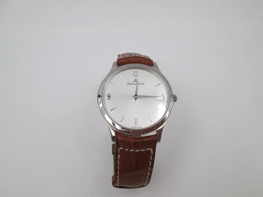 Jaeger-LeCoultre Master Control Ultra Thin 1000 hours. Cuerda manual. Acero. Correa