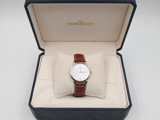 Jaeger-LeCoultre Master Control Ultra Thin 1000 hours. Manual wind. Steel. Strap. 2000's