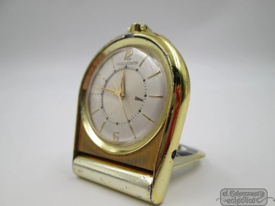 Jaeger LeCoultre Memovox. Gold plated. 1960's. Travel alarm clock