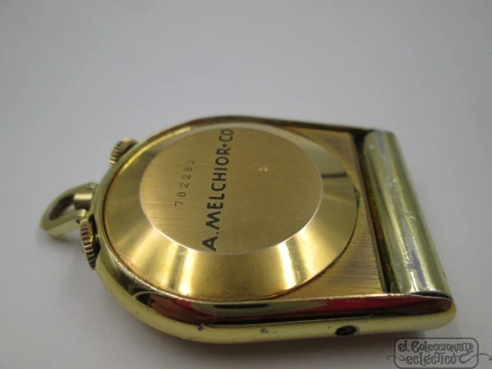 Jaeger LeCoultre Memovox. Gold plated. 1960's. Travel alarm clock