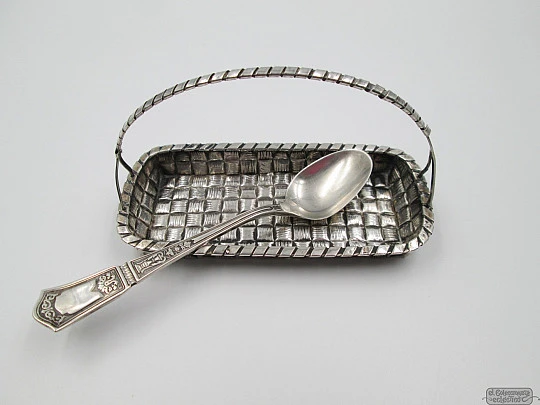 Jam basket & spoon set. 925 sterling silver. 1970's. Spain