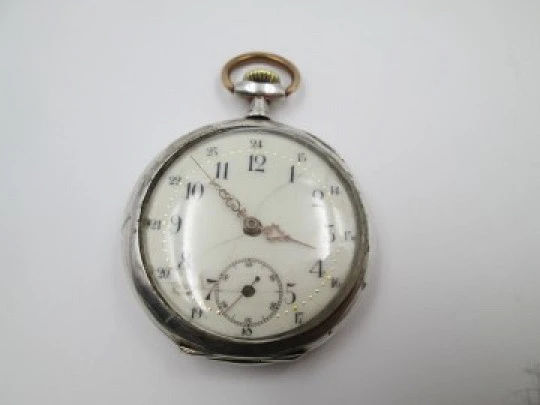 JC pocket watch. 800 sterling silver. Stem-wind. 1920's. Germany