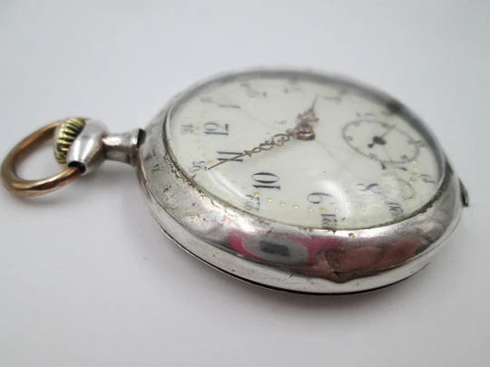 JC pocket watch. 800 sterling silver. Stem-wind. 1920's. Germany