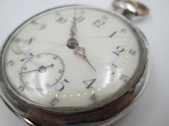 JC pocket watch. 800 sterling silver. Stem-wind. 1920's. Germany