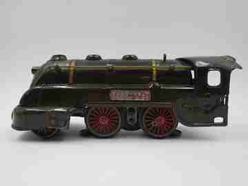 JEP Bass-Volt S.59 locomotive and SCNF coal tender. Tinplate. 1940's