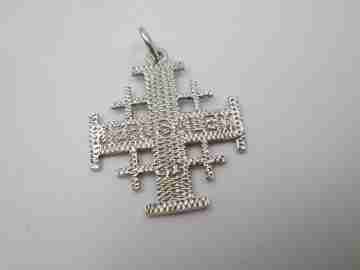 Jerusalem Cross / Crusades Cross pendant. 925 sterling silver. 1990's