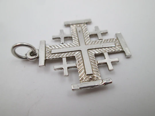 Jerusalem Cross / Crusades Cross pendant. 925 sterling silver. 1990's