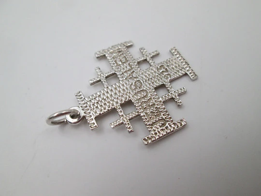 Jerusalem Cross / Crusades Cross pendant. 925 sterling silver. 1990's