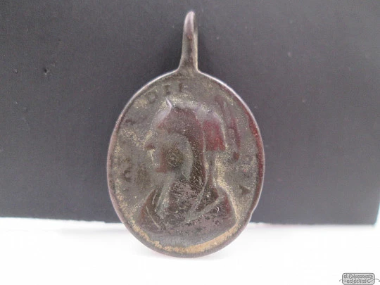 Jesus Christ and Virgin Mary. Bronze. 18th century. Elliptical