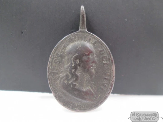 Jesus Christ and Virgin Mary. Bronze. 18th century. Elliptical