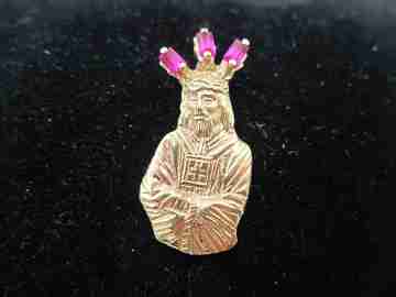 Jesus of the Great Power medal. 18k yellow gold and rubies. Spain. 2000's