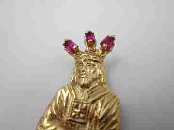 Jesus of the Great Power medal. 18k yellow gold and rubies. Spain. 2000's
