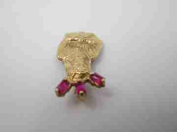 Jesus of the Great Power medal. 18k yellow gold and rubies. Spain. 2000's