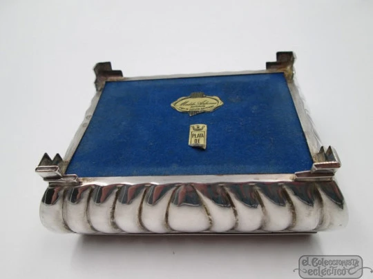 Jewellery box. Sterling silver. 1970's. Malde silversmith. Ribbed design