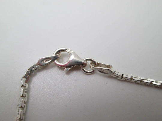 Jewelry women's set. Sterling silver necklace and earrings. Openwork spheres. 1990's