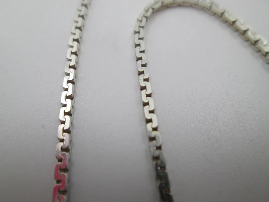 Jewelry women's set. Sterling silver necklace and earrings. Openwork spheres. 1990's