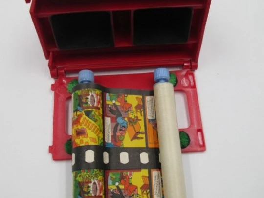 JIN bakelite stereoscope viewer. 7 rolls films. 1950's. Gargot. Box. Spain