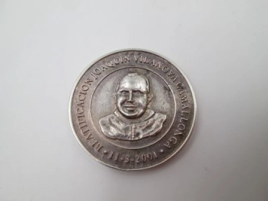Joaquín Vilanova Camallonga beatification medal. Sterling silver. 2001