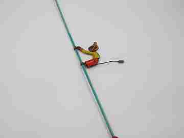 Jogo climbing monkey. Tinplate and wood. Tot-Tested Toys. 1930's. USA