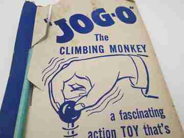 Jogo climbing monkey. Tinplate and wood. Tot-Tested Toys. 1930's. USA