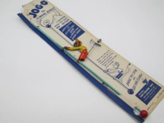 Jogo mono escalador. Hojalata y madera. Tot-Tested Toys. Cartón original. 1930