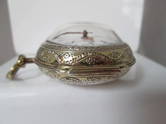 Joseph Williamson verge fusee pocket watch. 18th century. Vermeil sterling silver