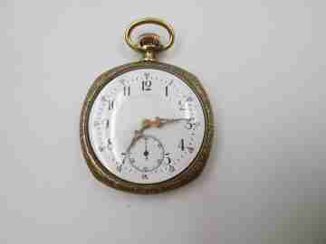 Jovel / Monitor. Gold plated metal. Stem-wind. Ornate case. 1920's