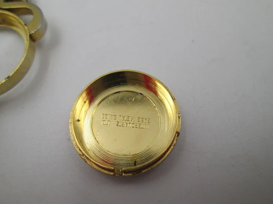 Jubilora pendant watch. Gold plated and steel. Key shape. Manual wind. Swiss. 1970's Jubilora pendant watch. Gold plated and steel. Key shape. Manual wind. Swiss. 1970's