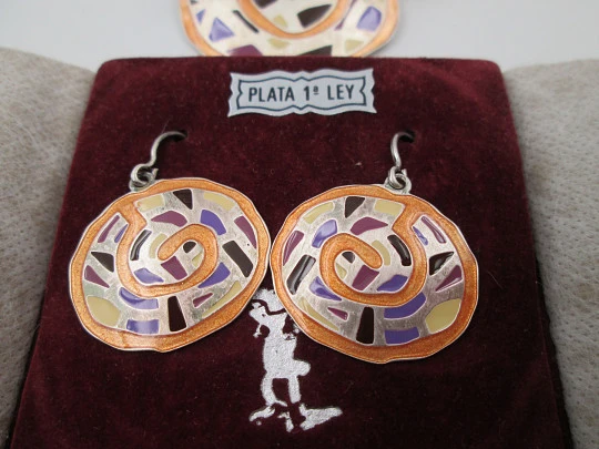 Juego collar y pendientes mujer Joppi. Plata ley 925 y esmalte. 2010's