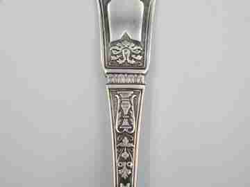 Juego de cesta y cuchara para mermelada. Plata de ley 925. Años 70