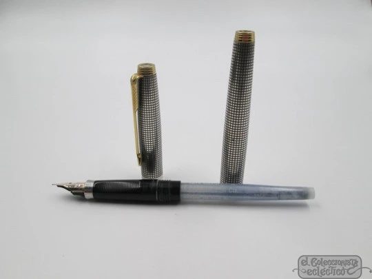 Juego de escritura Parker 75 Cisele. Plata ley. 1970. EEUU. 14K