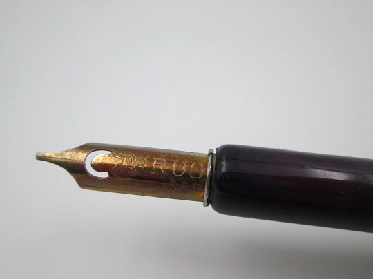 Juego escritorio celuloide marmolizado rosa morado. Estuche. 1920. Europa