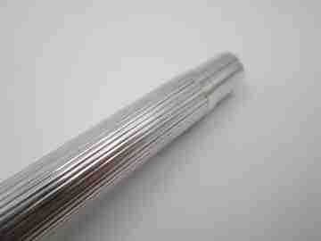 Juego estilográfica y bolígrafo Faber-Castell Classic. Metal platinado. Caja. 2010
