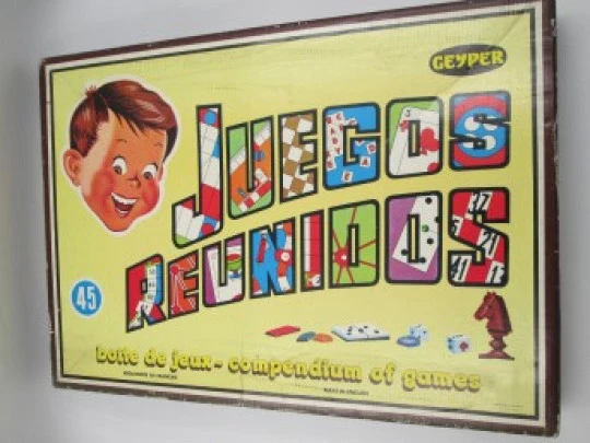 Juegos Reunidos Geyper 45. Caja, instrucciones y garantía. 1980. España