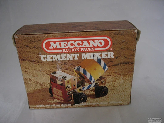 Juguete Meccano. Action Packs. 1980. Hormigonera. Caja e instrucciones